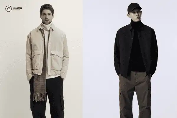 Áo thun cổ lọ với áo bomber