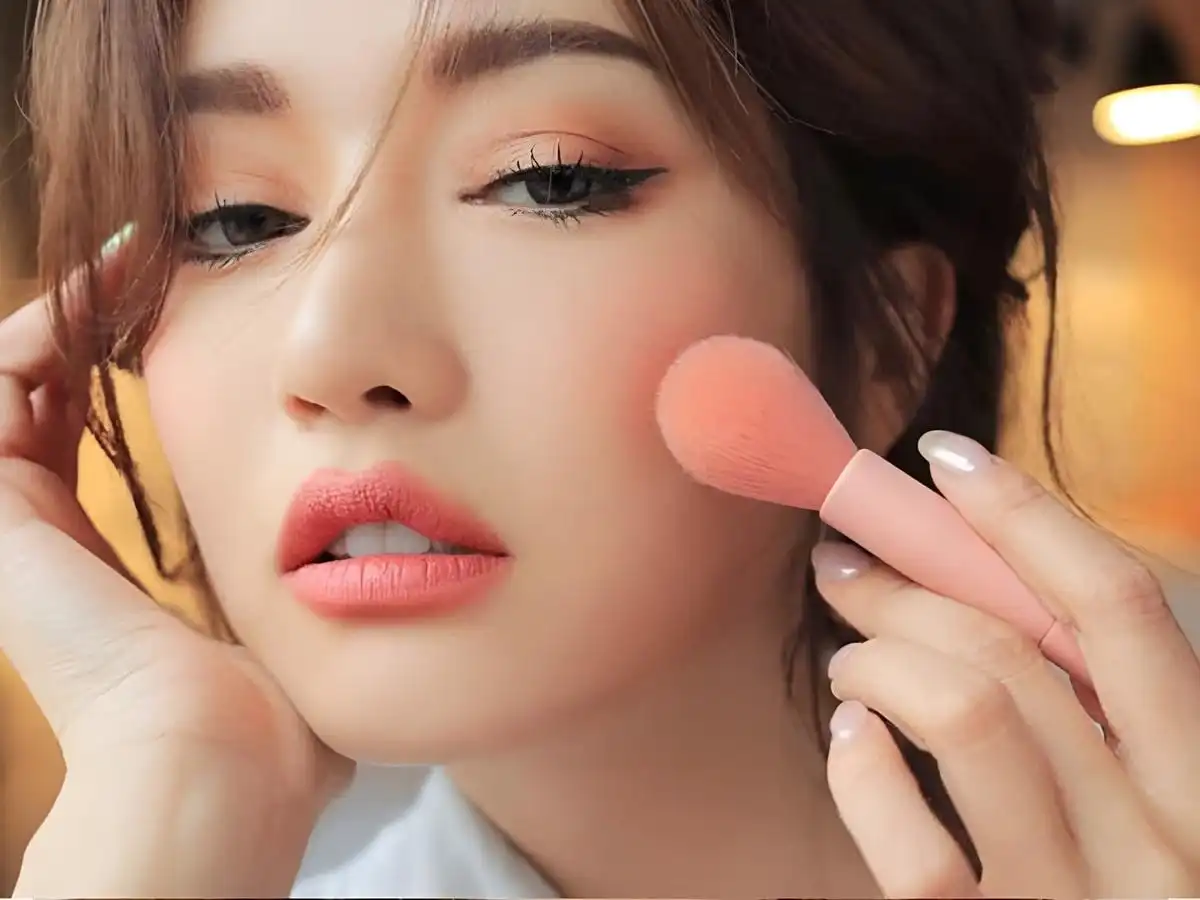 Các bước đánh má hồng kem
