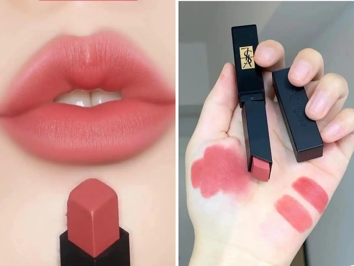 Chất son lì của YSL The Slim Velvet Radical tạo cảm giác lì trên môi