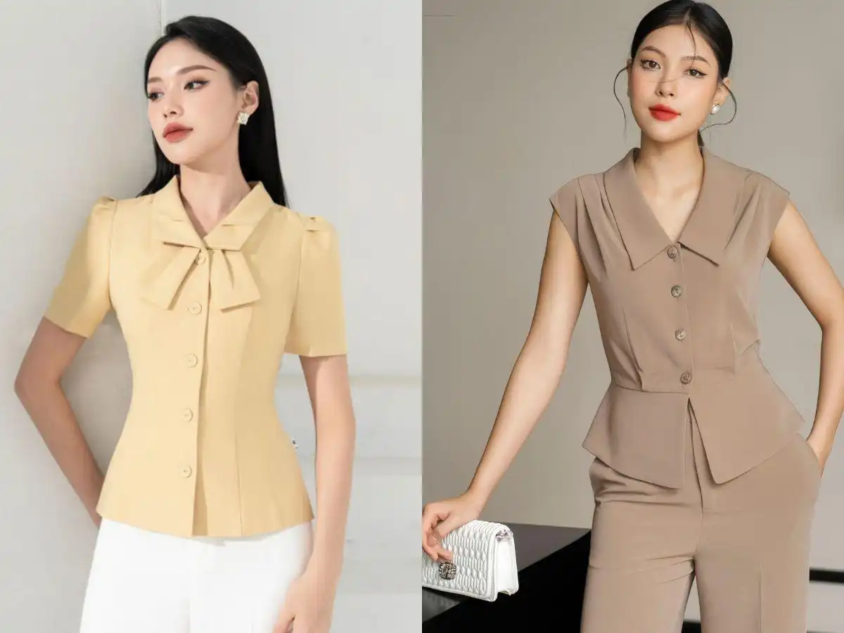 Chọn áo sơ mi nhấn eo để tạo đường cong cho dáng chữ nhật
