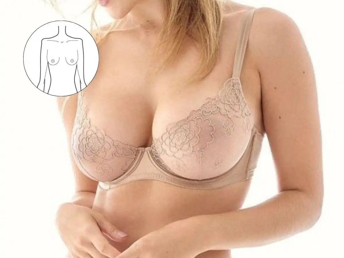 Ngực cách xa nhau có khoảng cách rộng giữa hai bầu ngực Ngực cách xa nhau có khoảng cách rộng giữa hai bầu ngực