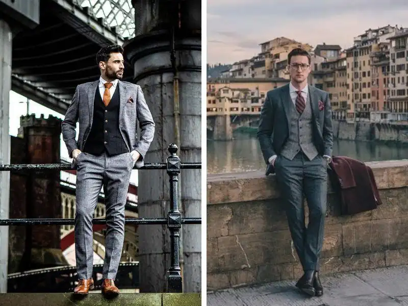 Phối quần tây nam trung niên với vest Phối quần tây nam trung niên với vest
