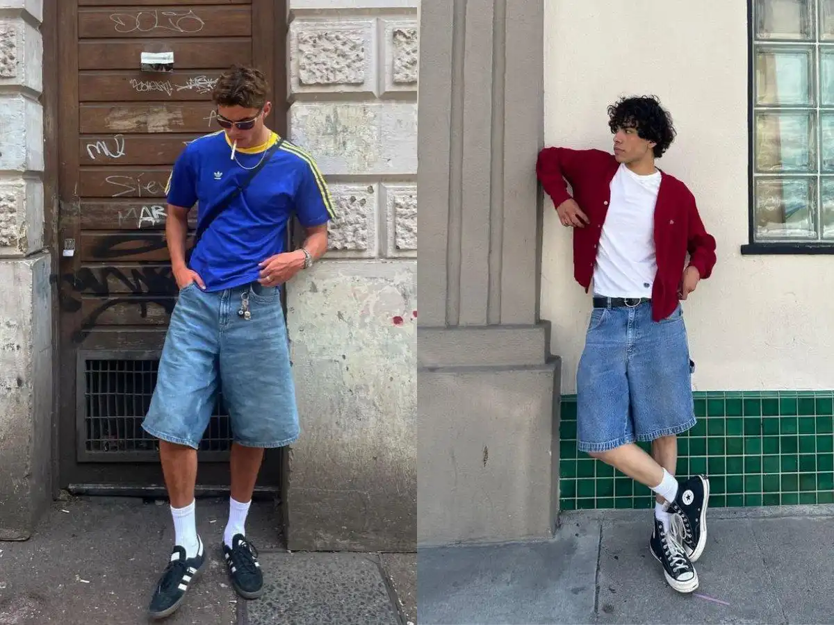Quần short jean phong cách bụi bặm