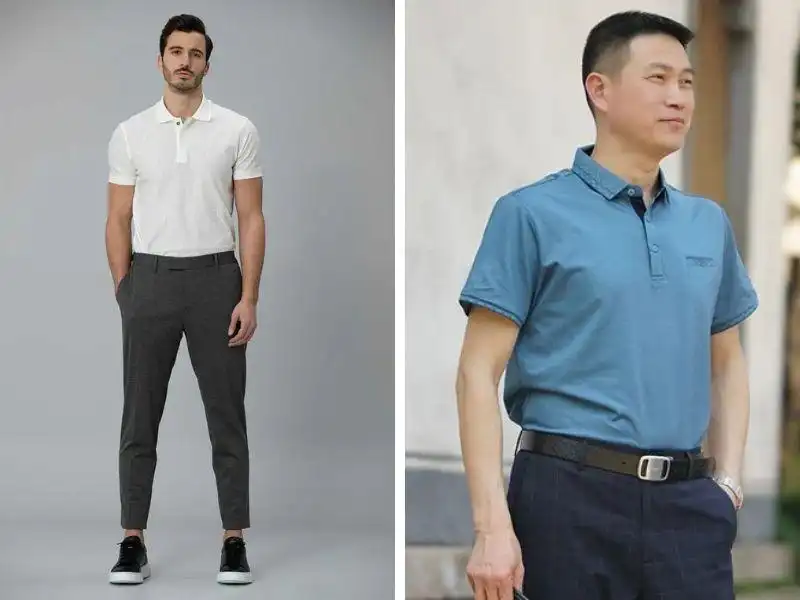 Quý ông thoải mái với áo polo + quần tây Quý ông thoải mái với áo polo + quần tây