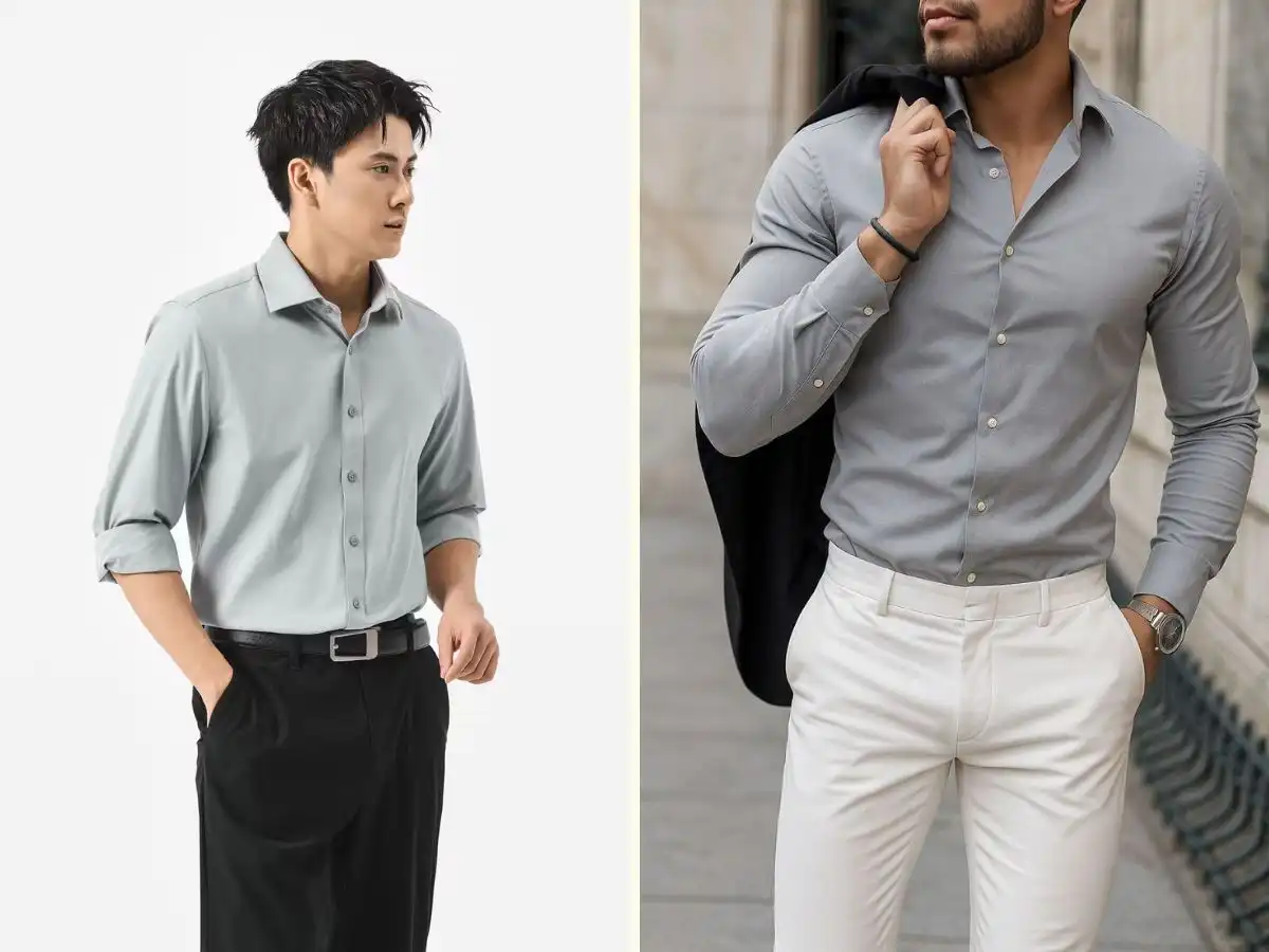 Sơ mi nam màu xám phù hợp với nhiều phong cách