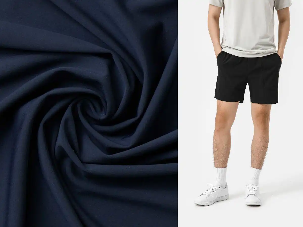 Vải polyester nhanh khô, co giãn tốt, lý tưởng cho thể thao.